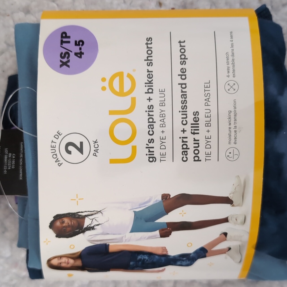 Sz XS 4-5: Lole Girls Capris and Biker Shorts